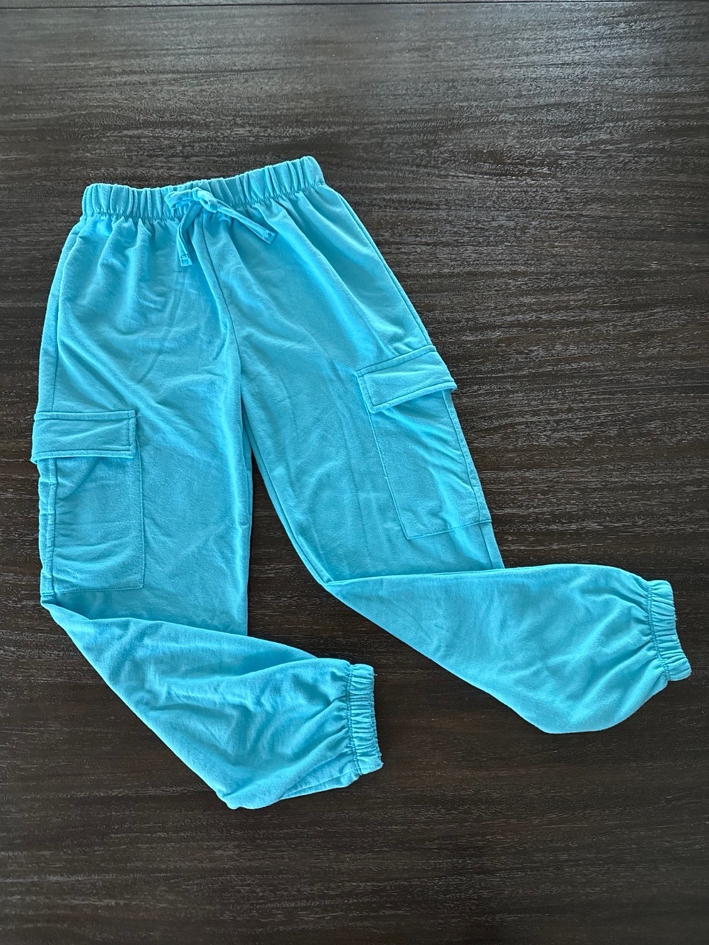 Btween Girls 10 Aqua Cargo Style Sweatpant Joggers